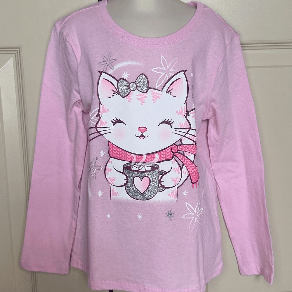 Girls Long Sleeve Graphic Tees Shirt Top Children’s Place Size 5/6 Pink NWOT